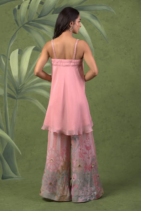 Sandhya Shah Asymmetric A-Line Top & Palazzo Set 