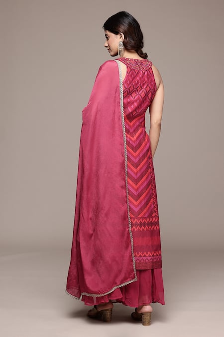 Ritu Kumar Geometric Print Kurta Sharara Set