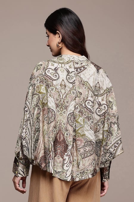 Ritu Kumar Grey Paisley Pattern Top