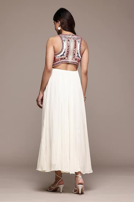 Ritu Kumar Beige Kashi Sleeveless Dress