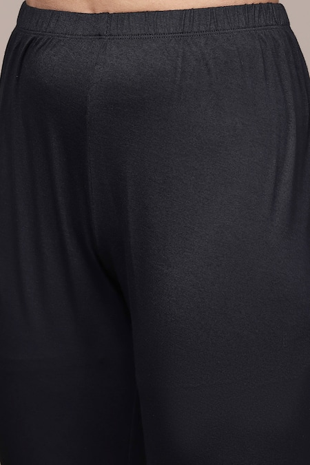 Shop_Ritu Kumar_Black , Lurex, Lycra, Jersey, Chinon Naira Embroidered Kurta Set _Online_at_Aza_Fashions