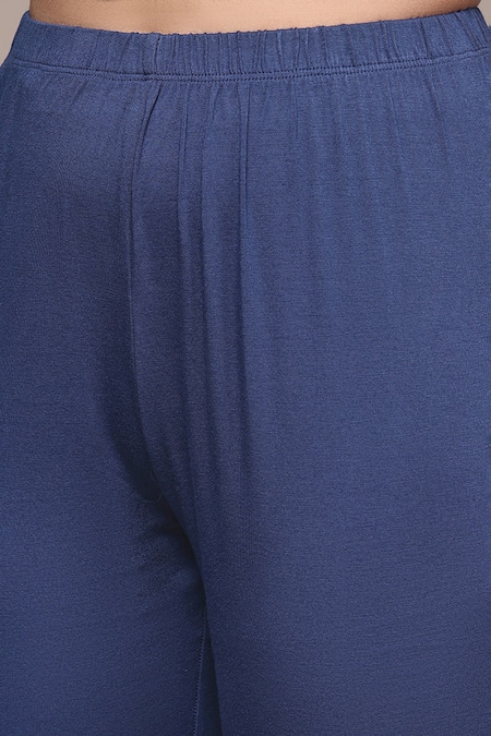 Shop_Ritu Kumar_Blue , Chiffon, Crepe, Chinon Rajas Abstract Print Kurta Set _Online_at_Aza_Fashions