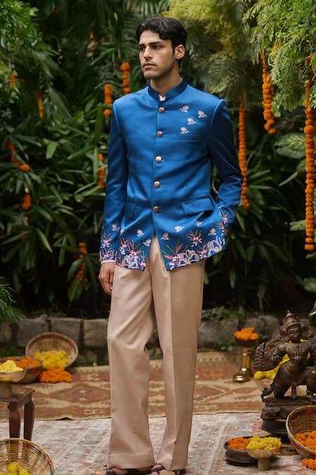 Philocaly Bagh Embroidered Bandhgala & Trouser Set 