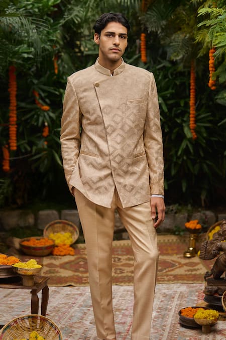 Philocaly Aaravya Asymmetrical Overlap Bandhgala 