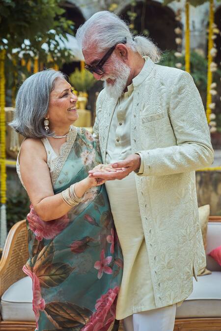 Philocaly Lime Silk Embroidery Layra Open Bandhgala And Kurta Set at Aza Fashions Philocaly_Lime Silk Embroidery Layra Open Bandhgala And Kurta Set _at_Aza_Fashions