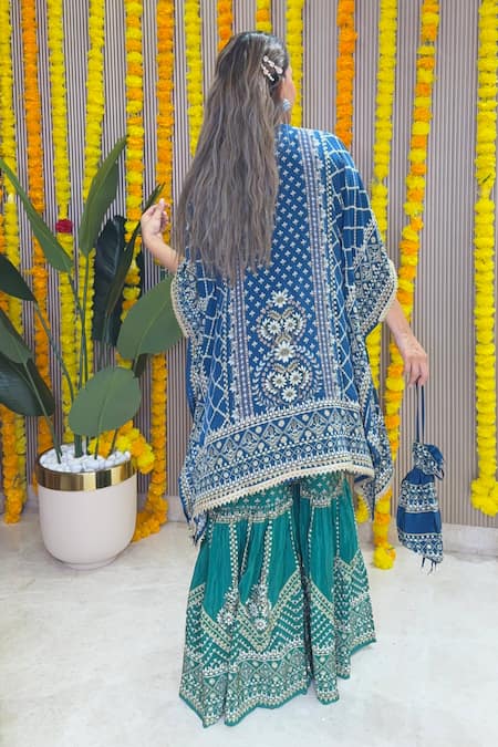 Surkh Syahi Printed Kaftan & Gharara Set 
