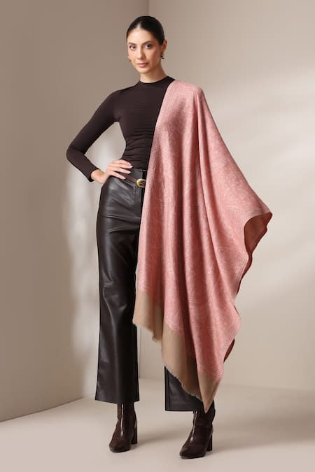 Dusala Paisley Pattern Pashmina Wool Silk Stole