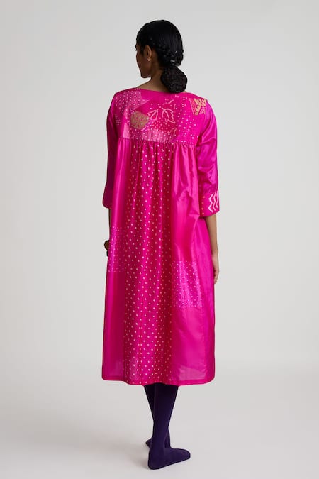 Naina Jain Bandhani Pattern Silk Dress 