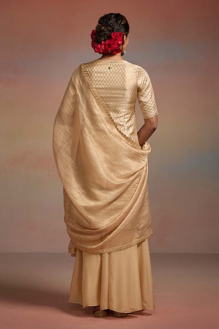 Dressfolk Taraani Woven Kurta Sharara Set 