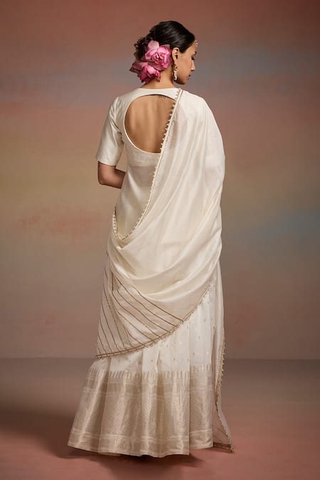 Dressfolk Triptika Woven Kurta Lehenga Set 