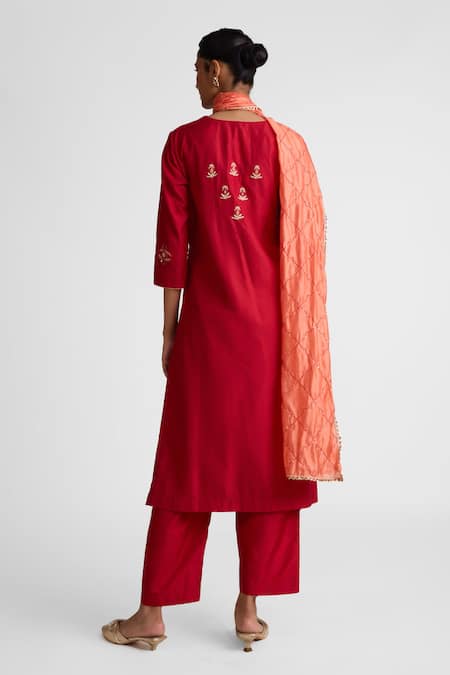 Naina Jain Zardozi Patchwork Bandhani Kurta Set 