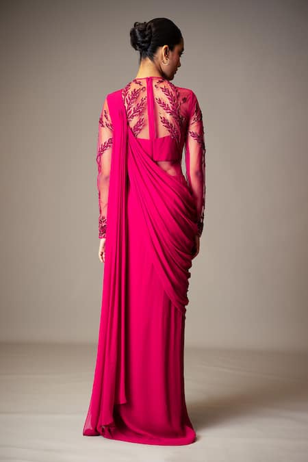 Vivek Patel Embroidered Saree Gown