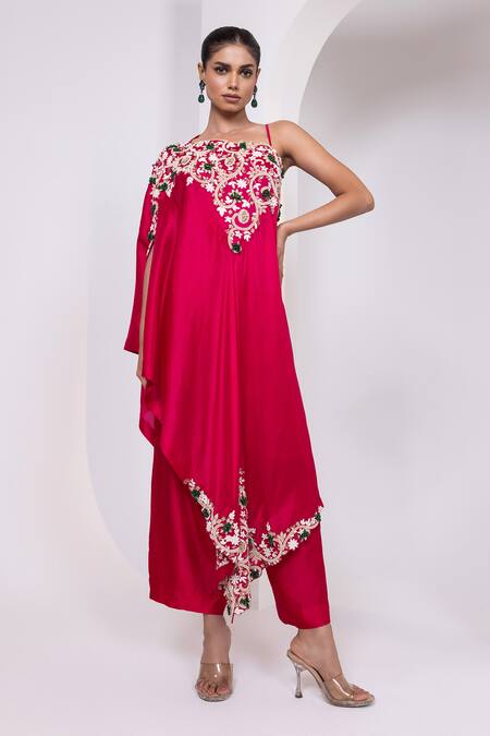 Oshi By Shikha One Shoulder Tunic & Pant Set 