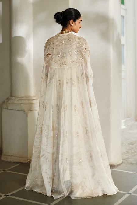 Paulmi And Harsh Hand Embroidered Cape With Anarkali 