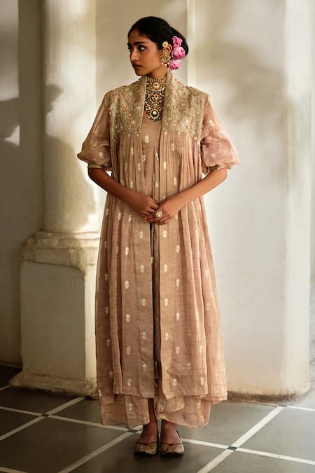 Paulmi And Harsh Floral Woven Tunic With Jacket 