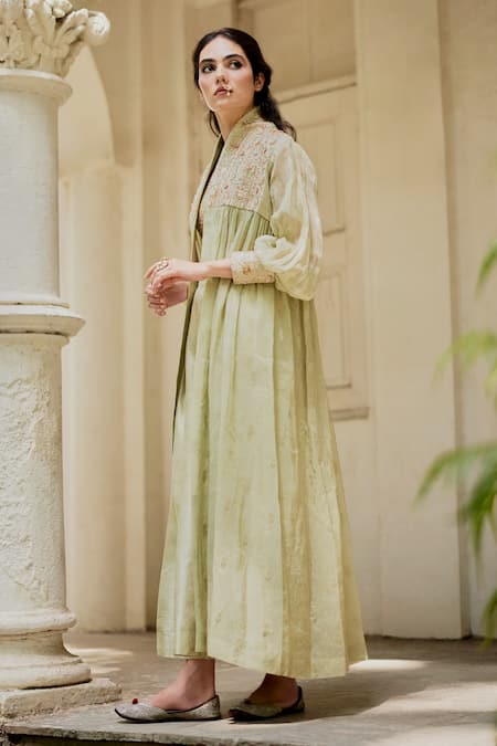 Buy Paulmi And Harsh Green Jacquard Embroidery, Sequins, Stones V-, Open Jacket Palazzo Set Online at Aza Fashions Buy_Paulmi And Harsh_Green Jacquard Embroidery, Sequins, Stones V-, Open Jacket Palazzo Set _Online_at_Aza_Fashions