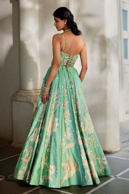 Paulmi And Harsh Aari Embroidered Lehenga Set 