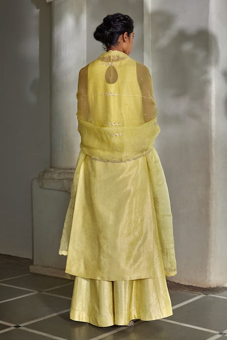 Paulmi And Harsh Floral Woven Kurta Palazzo Set 