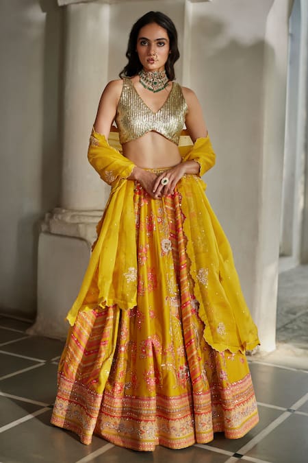 Paulmi And Harsh Florette Print 16 Kali Lehenga Set 