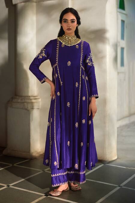 Buy Paulmi And Harsh Purple Organza Embroidery, Sequins Round Neck Zardozi Anarkali Set Online at Aza Fashions Buy_Paulmi And Harsh_Purple Organza Embroidery, Sequins Round Neck Zardozi Anarkali Set _Online_at_Aza_Fashions