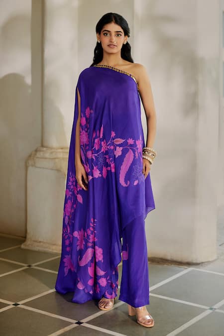 Paulmi And Harsh Asymmetric Printed Kurta & Pant Set 