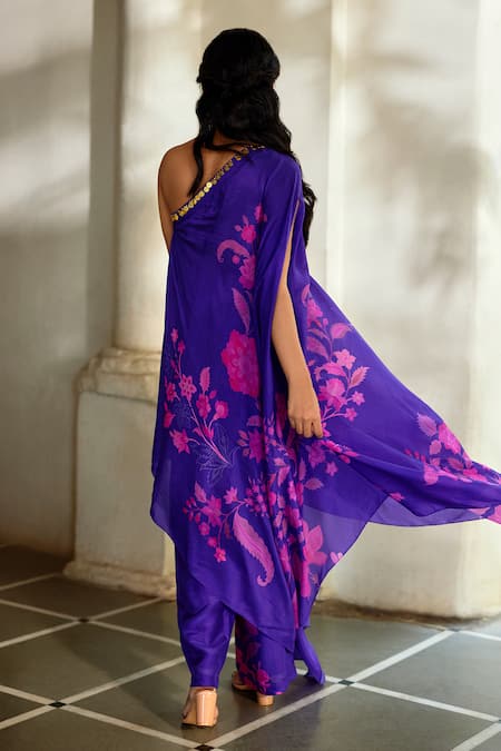 Paulmi And Harsh Asymmetric Printed Kurta & Pant Set 