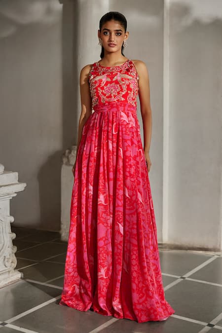 Paulmi And Harsh Bird Print Jumpsuit With Belt