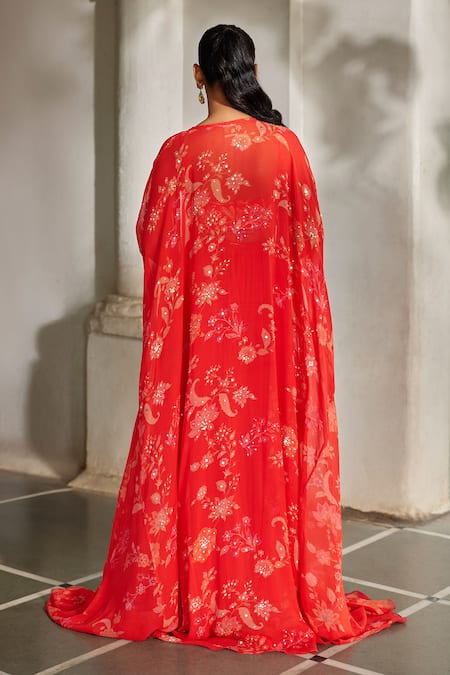 Paulmi And Harsh Printed Jacket Palazzo Set 