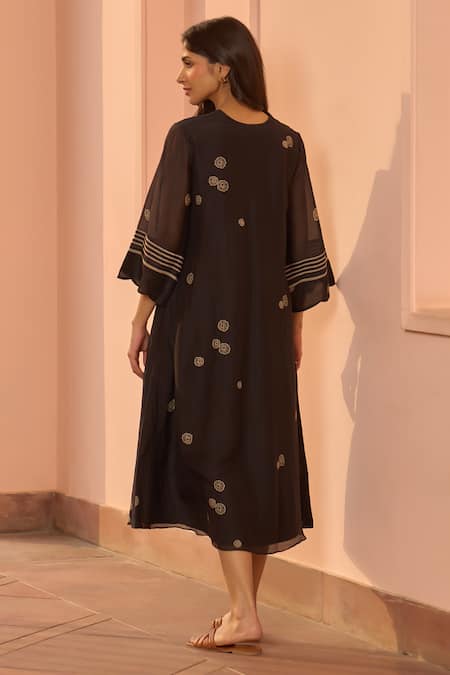 Vaayu Noir Applique Dress 