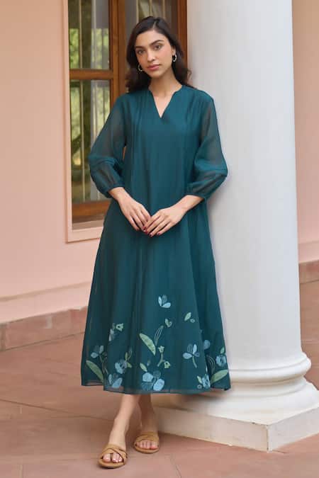Vaayu Jade Applique Dress 