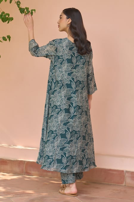 Vaayu Jade Bloom Kurta & Pant Co-ord Set 