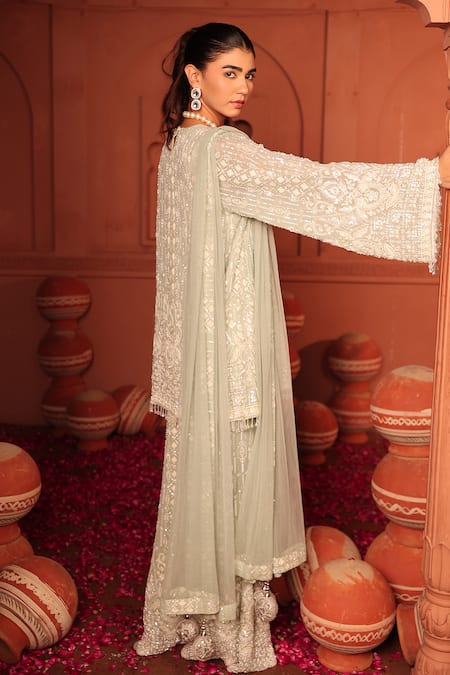 Tasuvure Indes Inaaya Cutdana Embroidered Kurta Sharara Set 