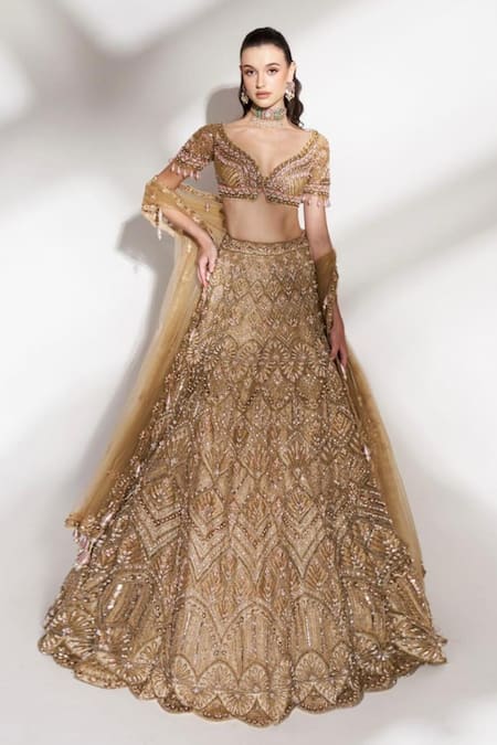 Anshika Tak Label Sequin Embroidered Bridal Lehenga Set 