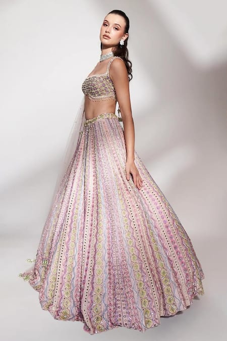 Anshika Tak Label Sequins & Mirror Embroidered Bridal Lehenga Set 