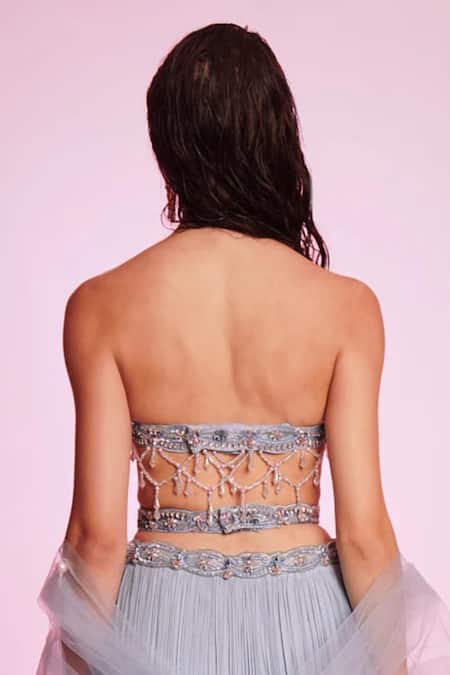 Anshika Tak Label Embellished Corset Blouse Lehenga Set 