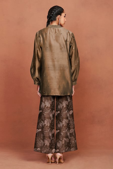 Sue Mue Aashi Floral Pattern Top & Pant Set 