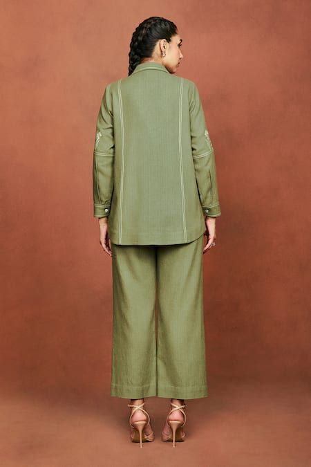 Sue Mue Sufi Embroidered Top & Pant Set 