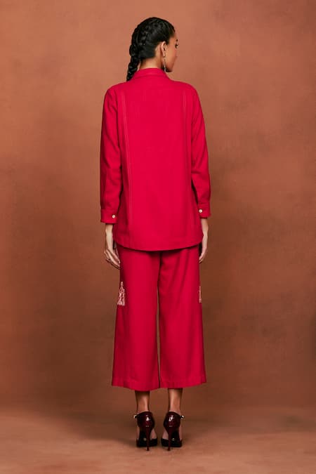 Sue Mue Paz Embroidered Shirt & Pant Set 