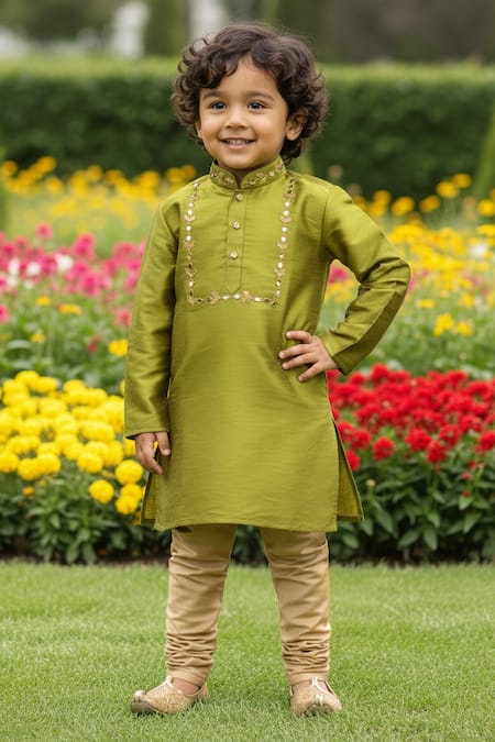 Maaikid Mirror Embroidered Kurta Set 