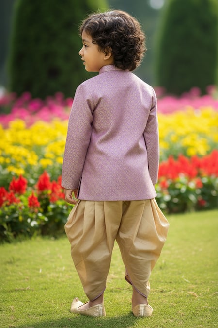 Maaikid Overlap Sherwani With Dhoti Pant 