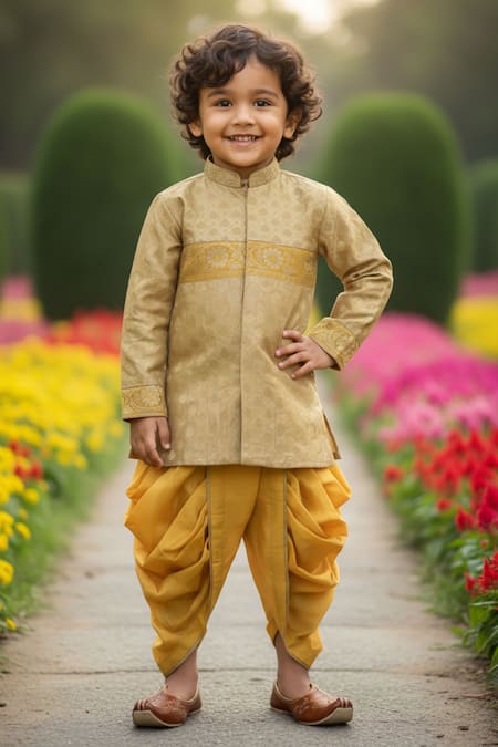 Maaikid Banarasi Brocade Sherwani With Dhoti Pant 
