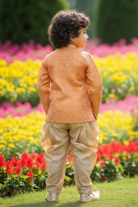 Maaikid Overlap Sherwani With Dhoti Pant