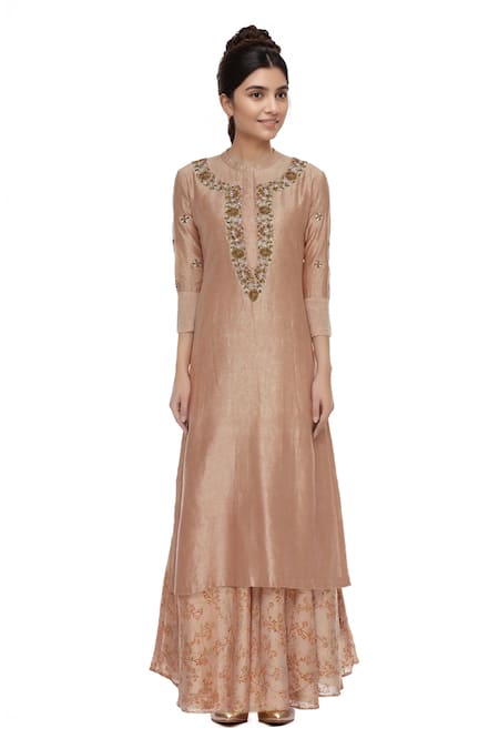 Manasi Sengupta Floral Embroidered Kurta Lehenga Set 