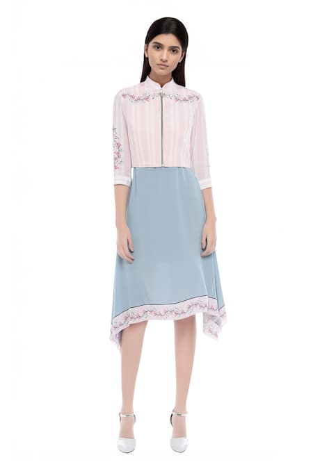 Soup By Sougat Paul Printed Dress With Jacket 