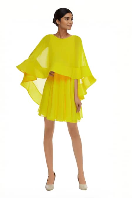 Gauri & Nainika High low cape dress 
