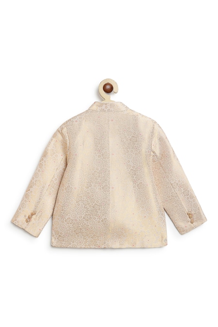 Tiber Taber Floral Woven Bandhgala With Pant 