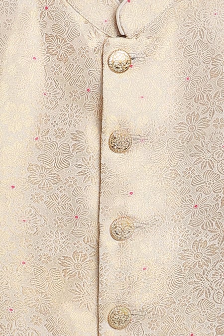 Buy Tiber Taber Cream Brocade, Viscose, Cotton Floral Woven Bandhgala With Pant Online at Aza Fashions Buy_Tiber Taber_Cream Brocade, Viscose, Cotton Floral Woven Bandhgala With Pant _Online_at_Aza_Fashions