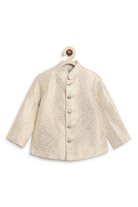 Shop Tiber Taber Cream Brocade, Viscose, Cotton Floral Woven Bandhgala With Pant Online at Aza Fashions Shop_Tiber Taber_Cream Brocade, Viscose, Cotton Floral Woven Bandhgala With Pant _Online_at_Aza_Fashions