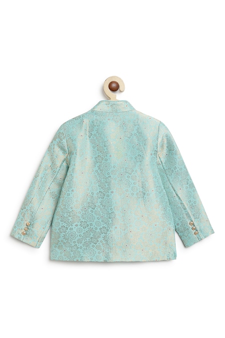 Tiber Taber Floral Woven Bandhgala With Pant 