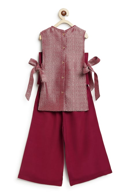 Tiber Taber Floral Woven Top With Culottes 